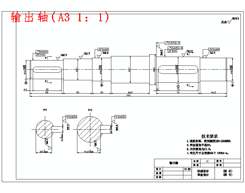两二级展开式圆柱直齿轮减速器设计T=100 n=62含5张CAD图